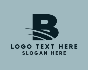 Swoosh - Wave Studio Letter B logo design