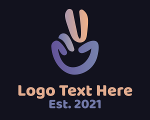 Creative - Gradient Hand Peace Sign logo design