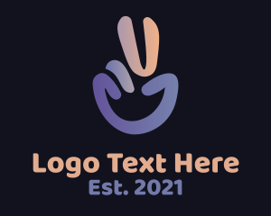 Gesture - Gradient Hand Peace Sign logo design