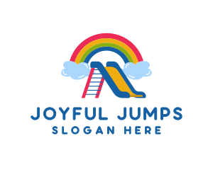 Amusement - Rainbow Slide Playground logo design