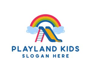 Rainbow Slide Playground logo design