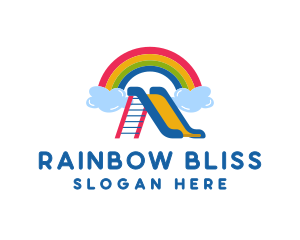 Rainbow Slide Playground logo design