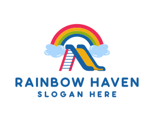 Rainbow Slide Playground logo design