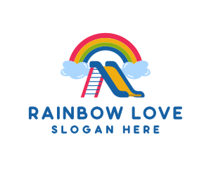 Rainbow Slide Playground logo design