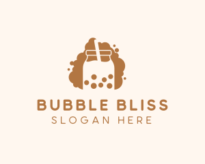 Boba Milk Tea Bubble logo design