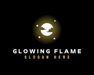 Full Moon Glow Stars logo design