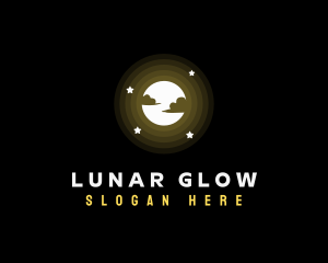 Full Moon Glow Stars logo design