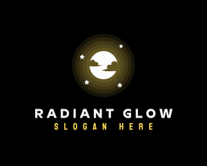 Full Moon Glow Stars logo design