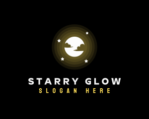 Full Moon Glow Stars logo design