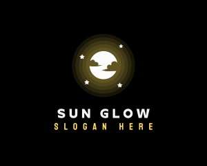 Full Moon Glow Stars logo design