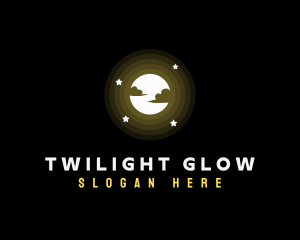 Full Moon Glow Stars logo design