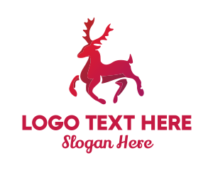 Wild Reindeer Stag logo design