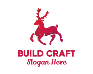 Wild Reindeer Stag logo design