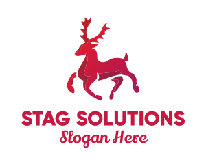 Wild Reindeer Stag logo design