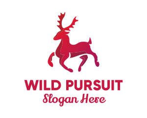 Wild Reindeer Stag logo design