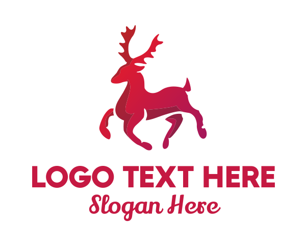 Antelope - Wild Reindeer Stag logo design