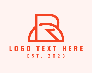 Tan - Orange Sun Letter R logo design