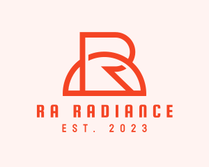 Orange Sun Letter R logo design