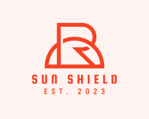 Sunscreen - Orange Sun Letter R logo design