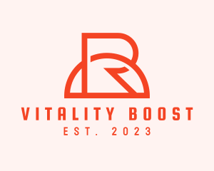 Vitality - Orange Sun Letter R logo design