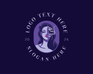 Cigar Smoking Woman Logo