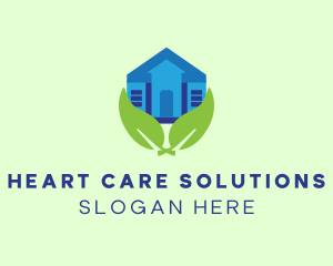 Lawn Care Leaf House logo design