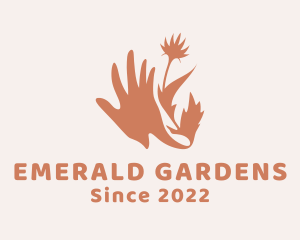 Flower Hand Gardening  logo design