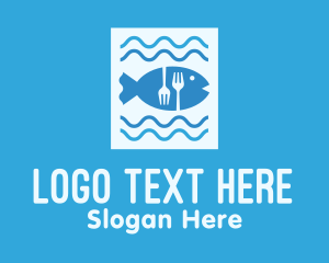 Poke Bowl - Blue Fish Seafood Restaurant logo design