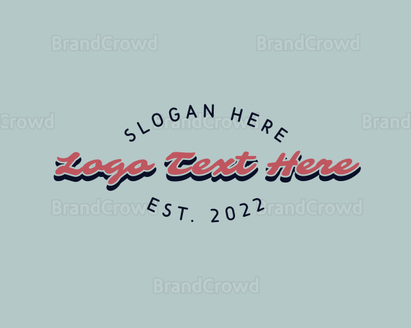 Retro Script Craft Logo