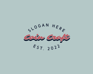 Retro Script Craft logo design