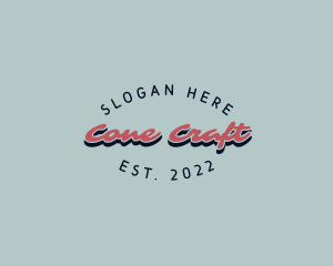 Retro Script Craft logo design