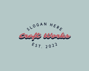 Retro Script Craft logo design