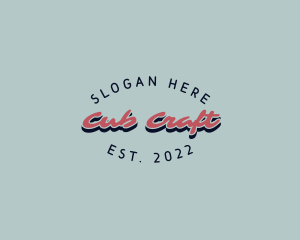 Retro Script Craft logo design