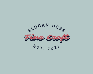 Retro Script Craft logo design