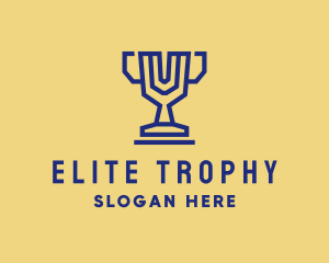 Trophy - Blue Trophy Winner logo design