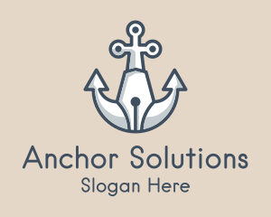 Nautical Anchor Pen logo design