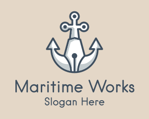 Nautical Anchor Pen logo design