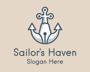 Nautical Anchor Pen logo design