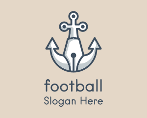 Boat - Nautical Anchor Pen logo design