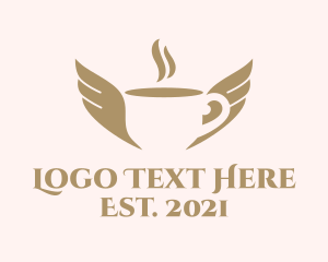 Brewed Coffee - Steamy Coffee Wings logo design