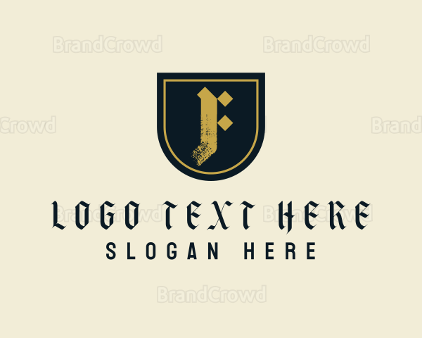 Business Medieval Shield Letter F Logo