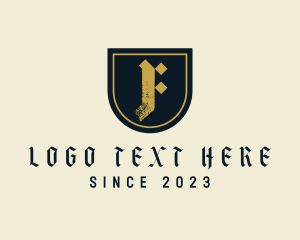 Hospitality - Business Medieval Shield Letter F logo design