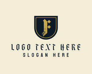 Hospitality - Business Medieval Shield Letter F logo design