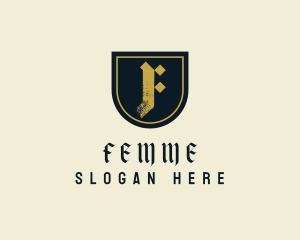 Business Medieval Shield Letter F logo design