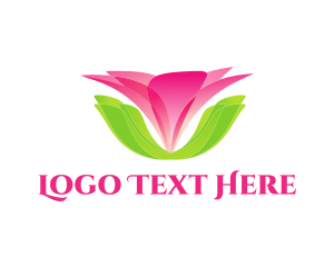 Yoga - Pink Flower Spa logo design