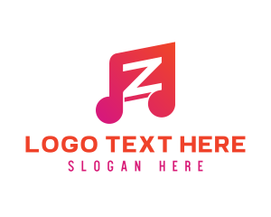Orange And Pink - DJ Music Letter Z logo design