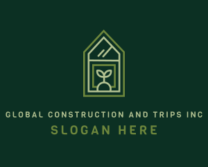 Vegan - Green House Plant logo design