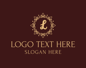 Designer - Lotus Flower Leaf Wreath logo design