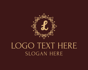 Regal - Lotus Flower Leaf Wreath logo design