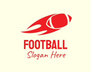 Red Fiery Football Team logo design
